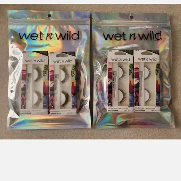 Wet n Wild Shutter Shock Kit 4 PAIRS  Eyelashes & Glue - Picture 2 of 8
